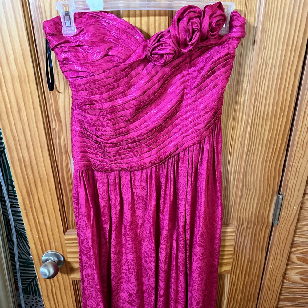 Free People pink rosette strapless dress size 6